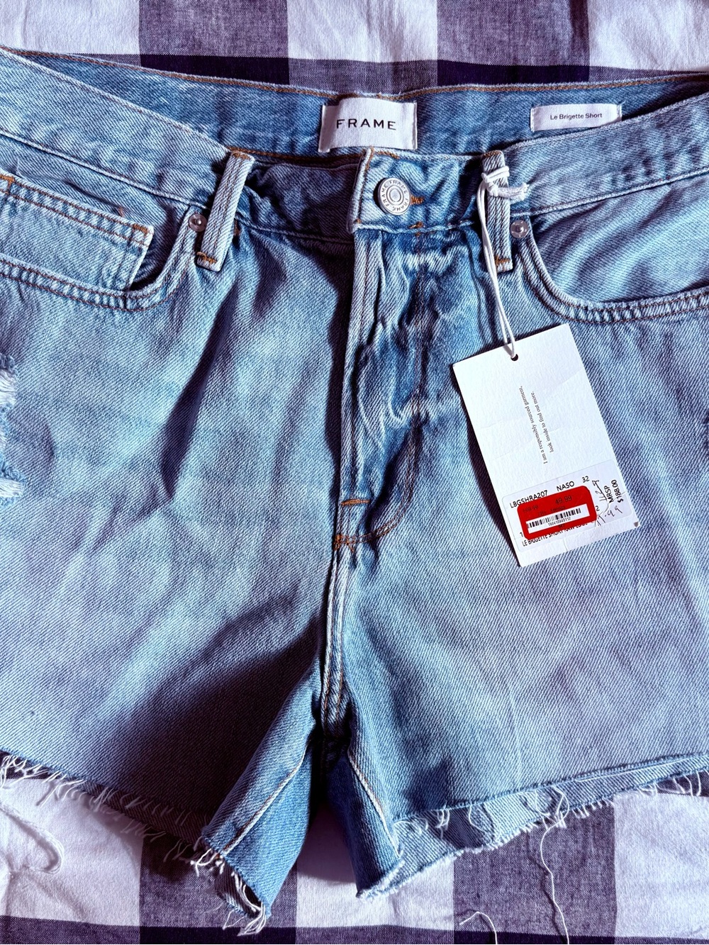Frame Denim Light Wash Distressed Cutoff Shorts